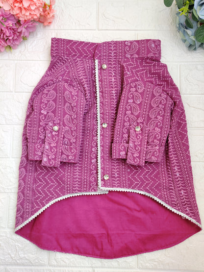 Mauve Chikankari Kurta