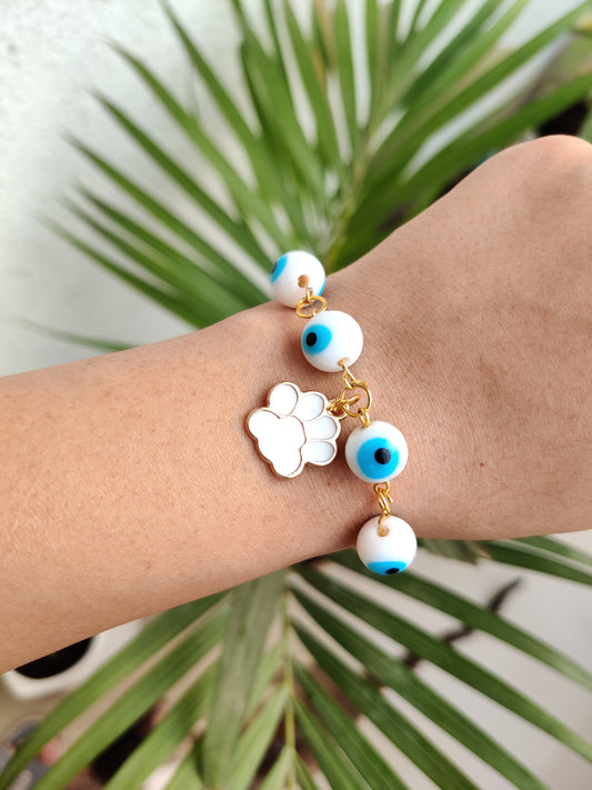 White Evil eye Bracelet