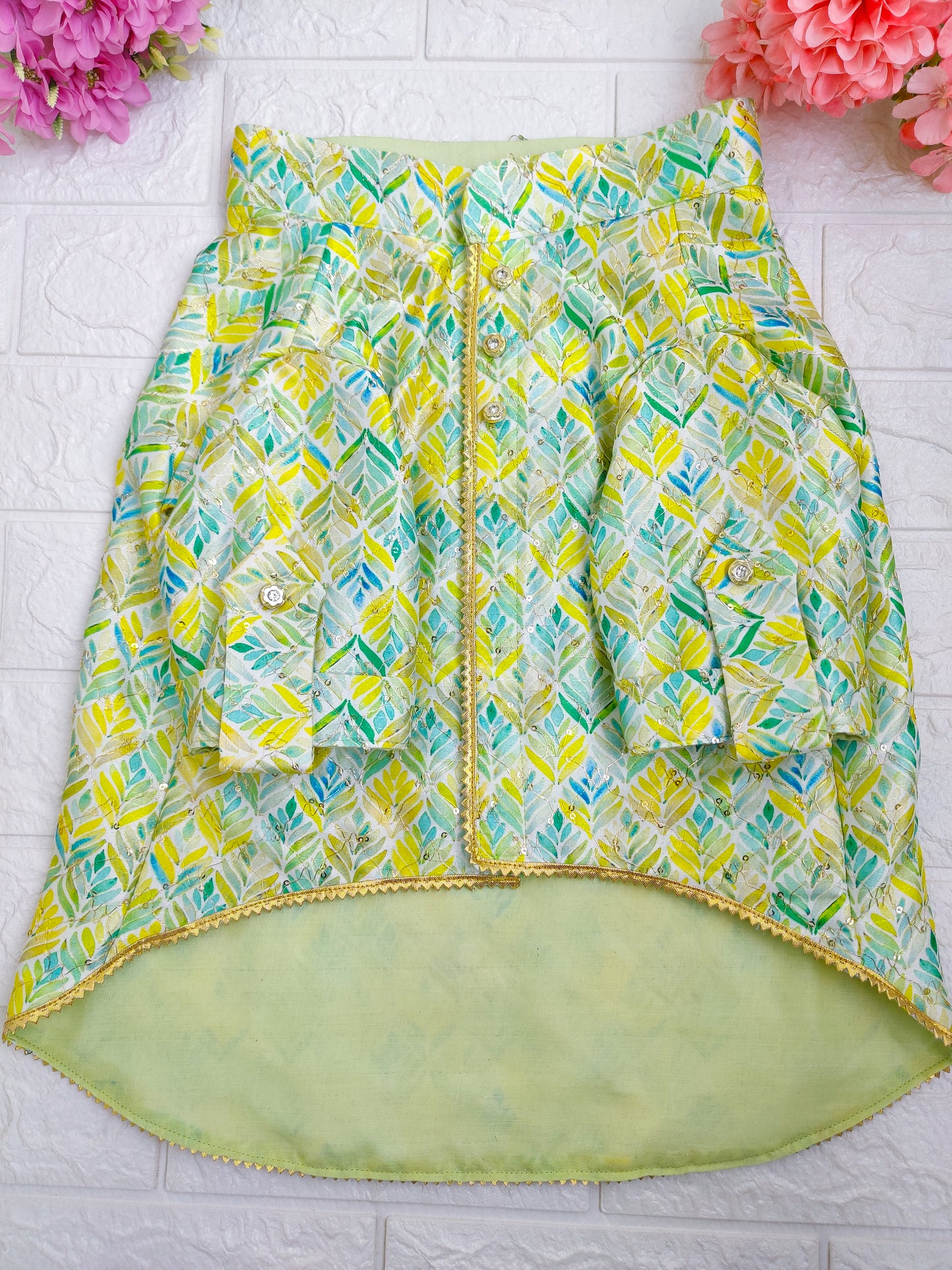 Pastel leaves Kurta