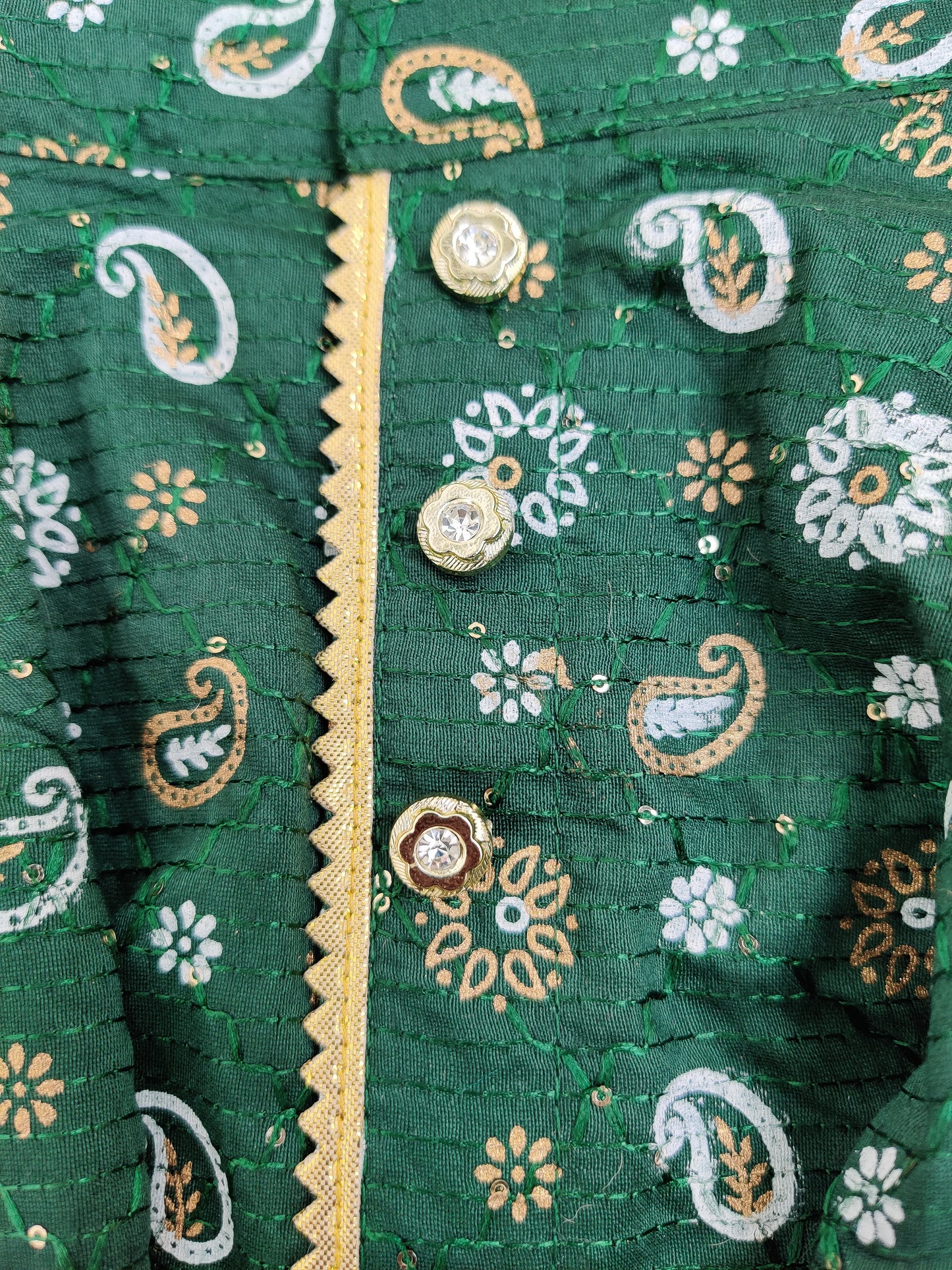 Olive Green Paisley Kurta