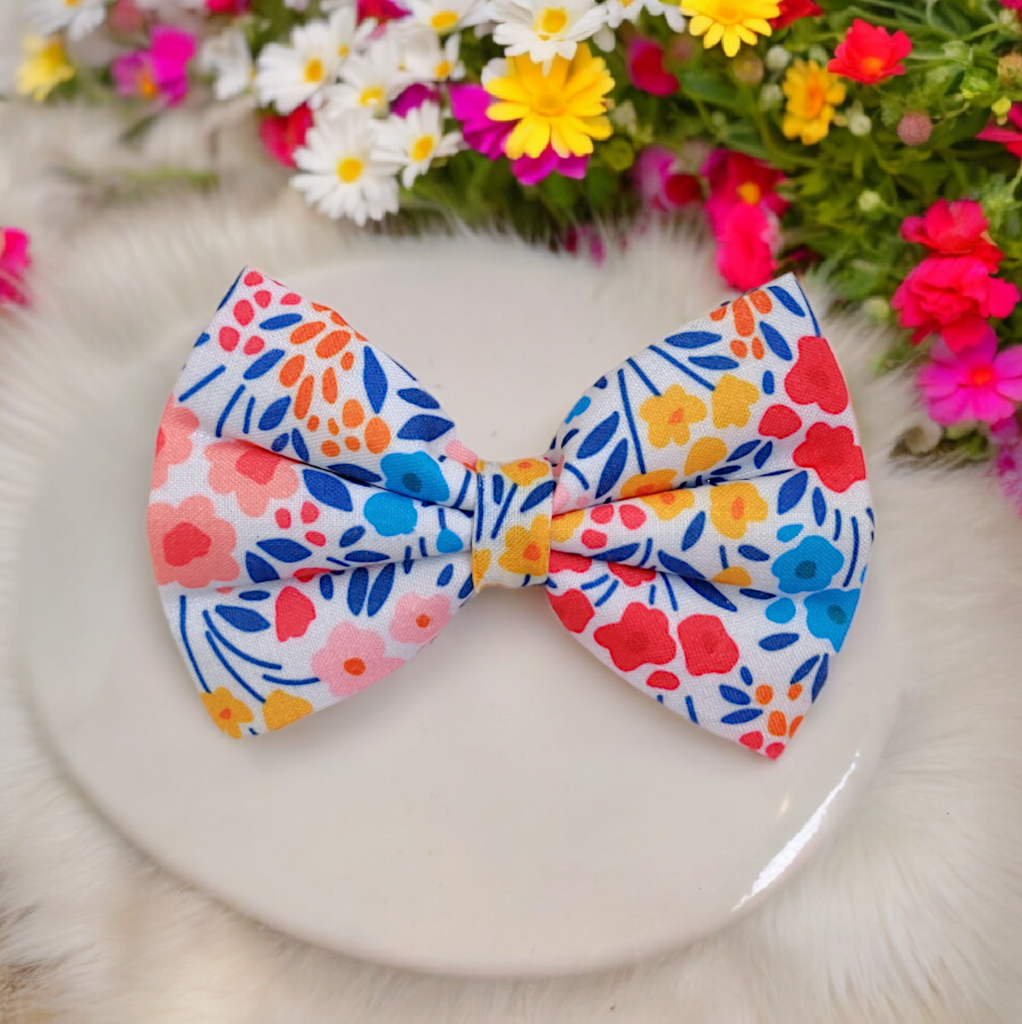 Wildflower Collar + Leash + Classic Bow