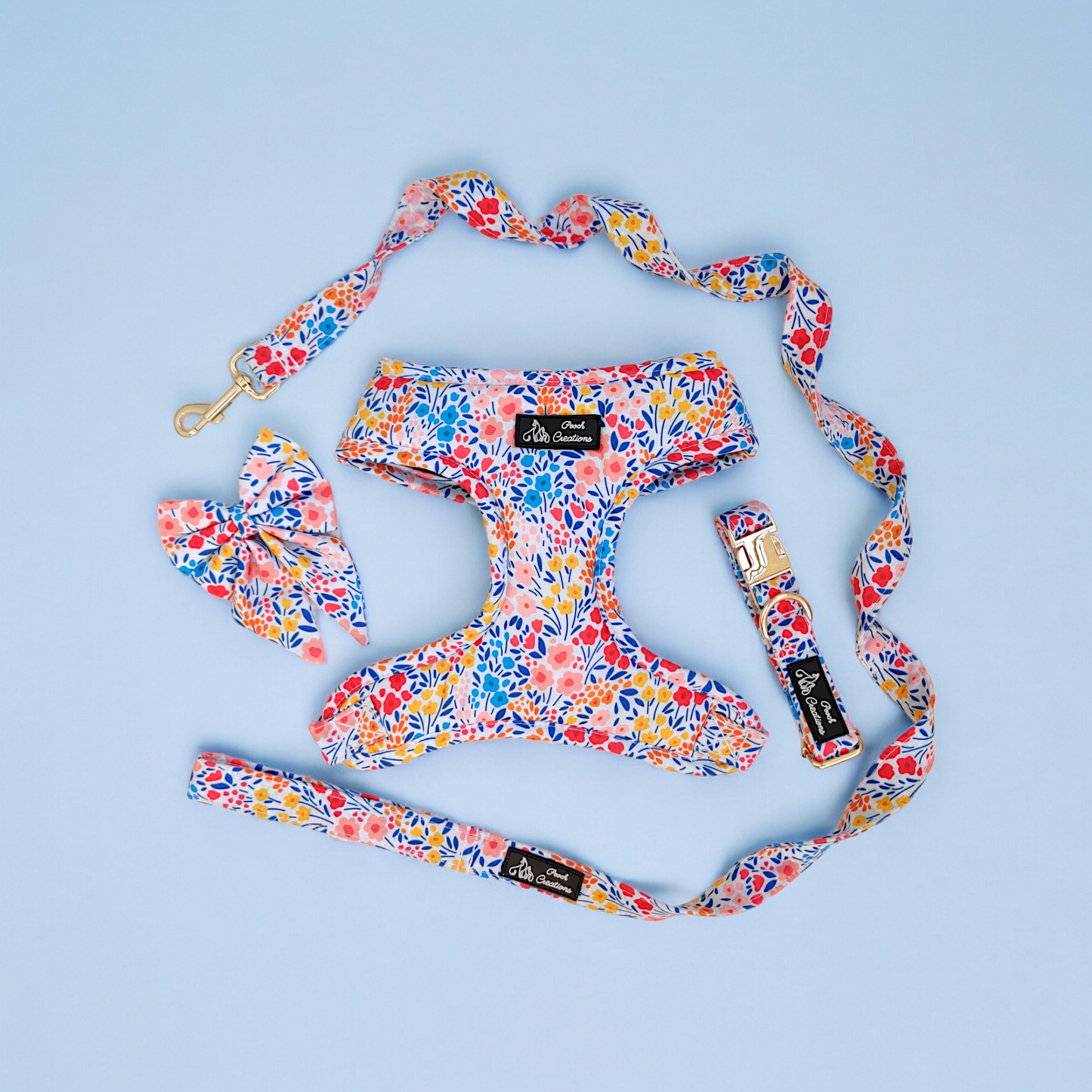 Wildflower Harness + Collar + Leash + Sailor Bow