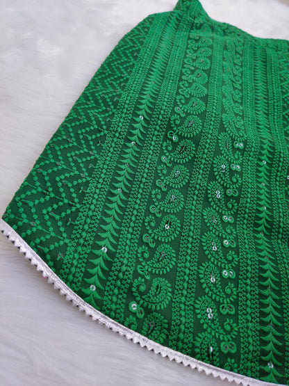 Green Chikankari Kurta