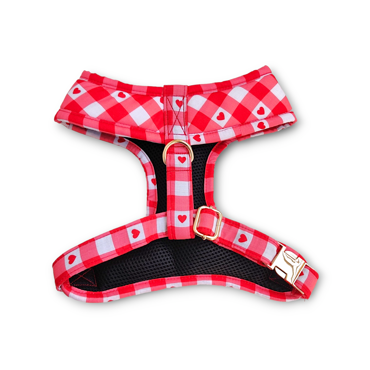 Heartfelt Gingham Harness + Collar + Leash + Sailor Bow