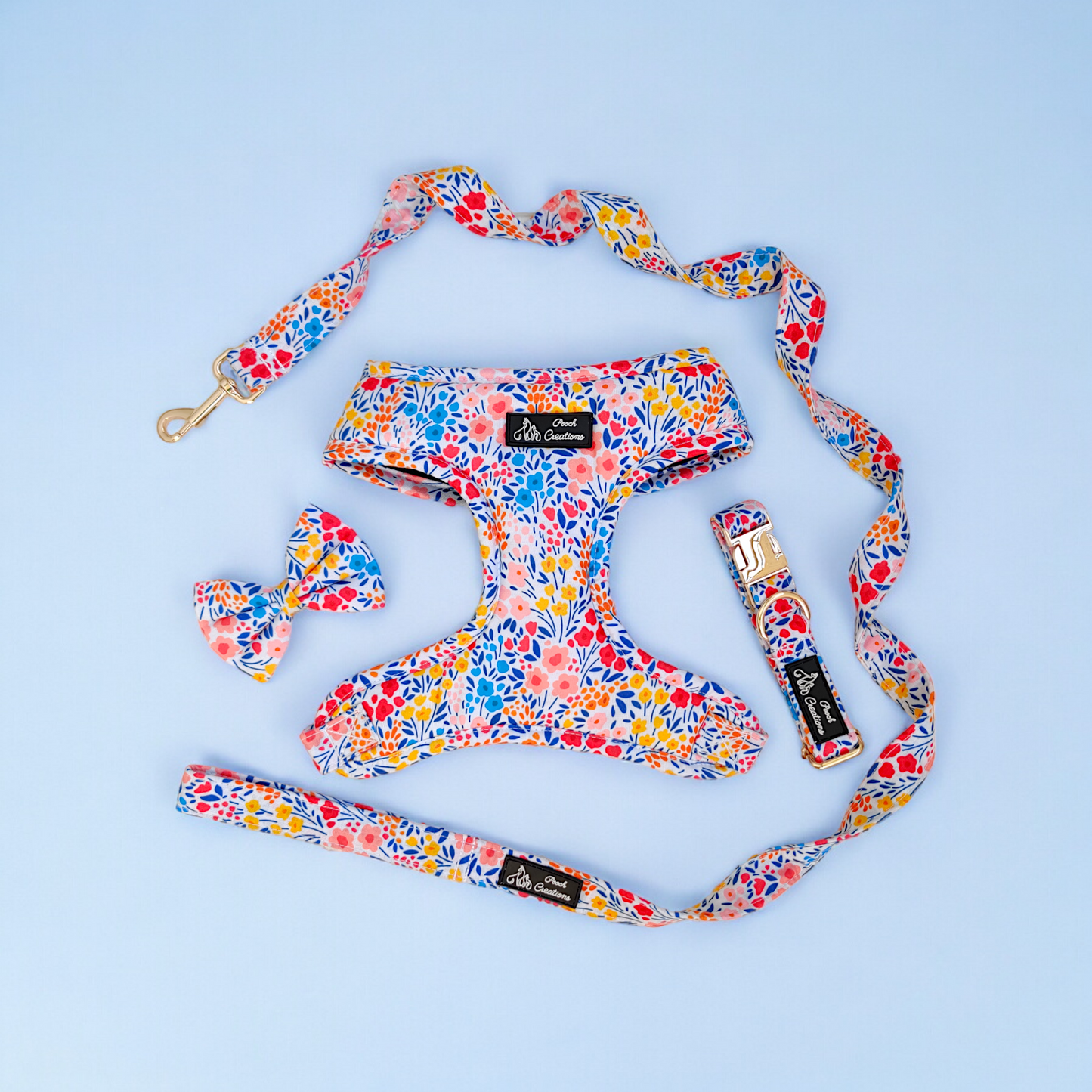 Wildflower Harness + Collar + Leash + Classic Bow