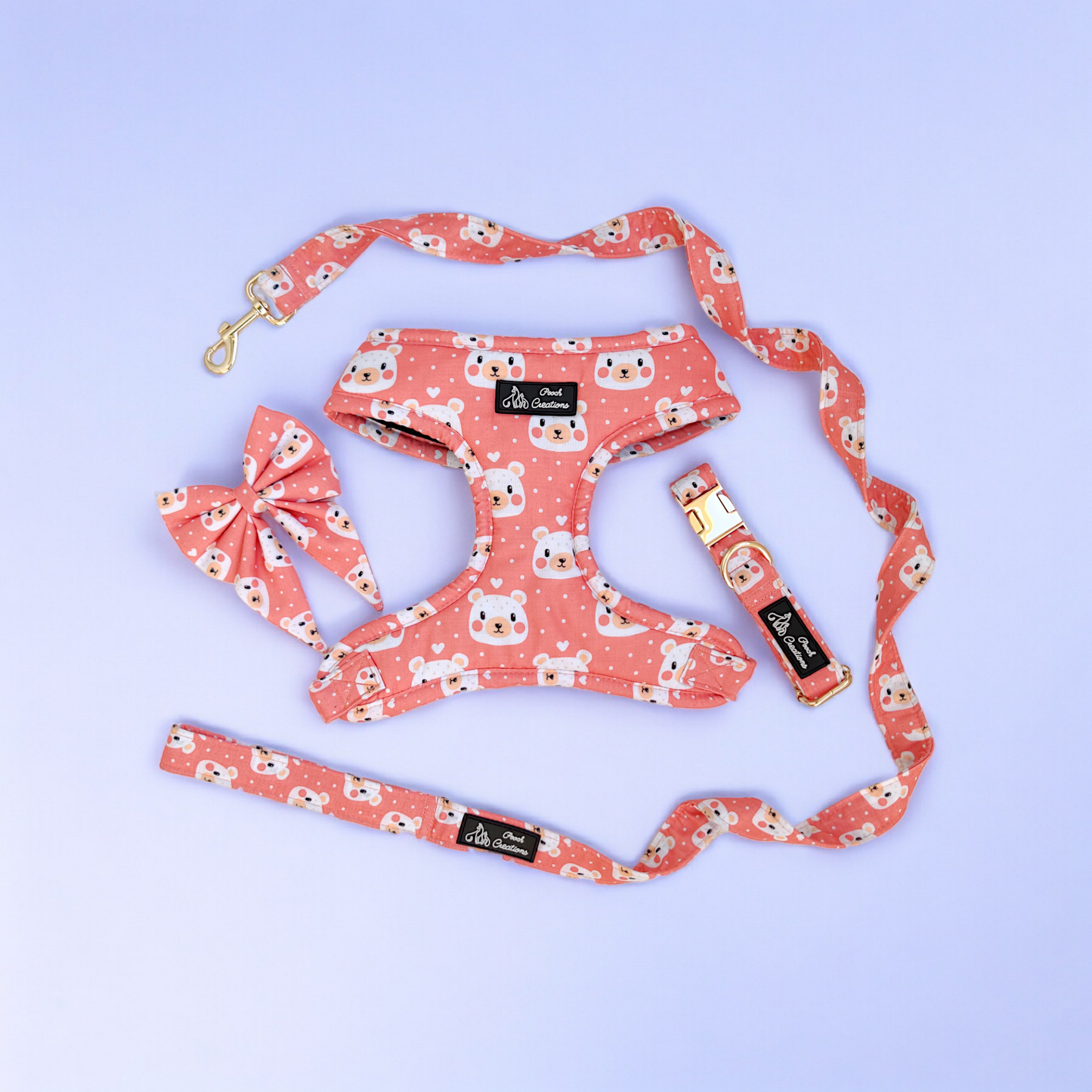 Bear-y Cute Harness + Collar + Leash + Sailor Bow